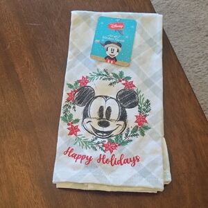 Disney Festive Mickey Mouse Holiday Towels- Set Of 2 - Red and Green